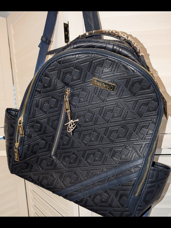 Tote & Carry Black Embossed Backpack with Gold Hardware main image 8